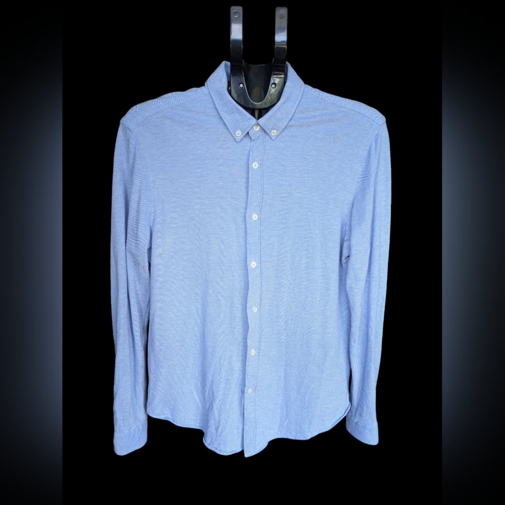 ZARA Shirt Casual Button Down Shirt Powder Blue L